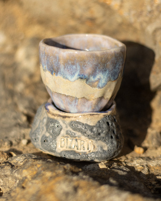 Conjunto 2 Copos Café Cerâmica Artesanal VOLCANO CUP