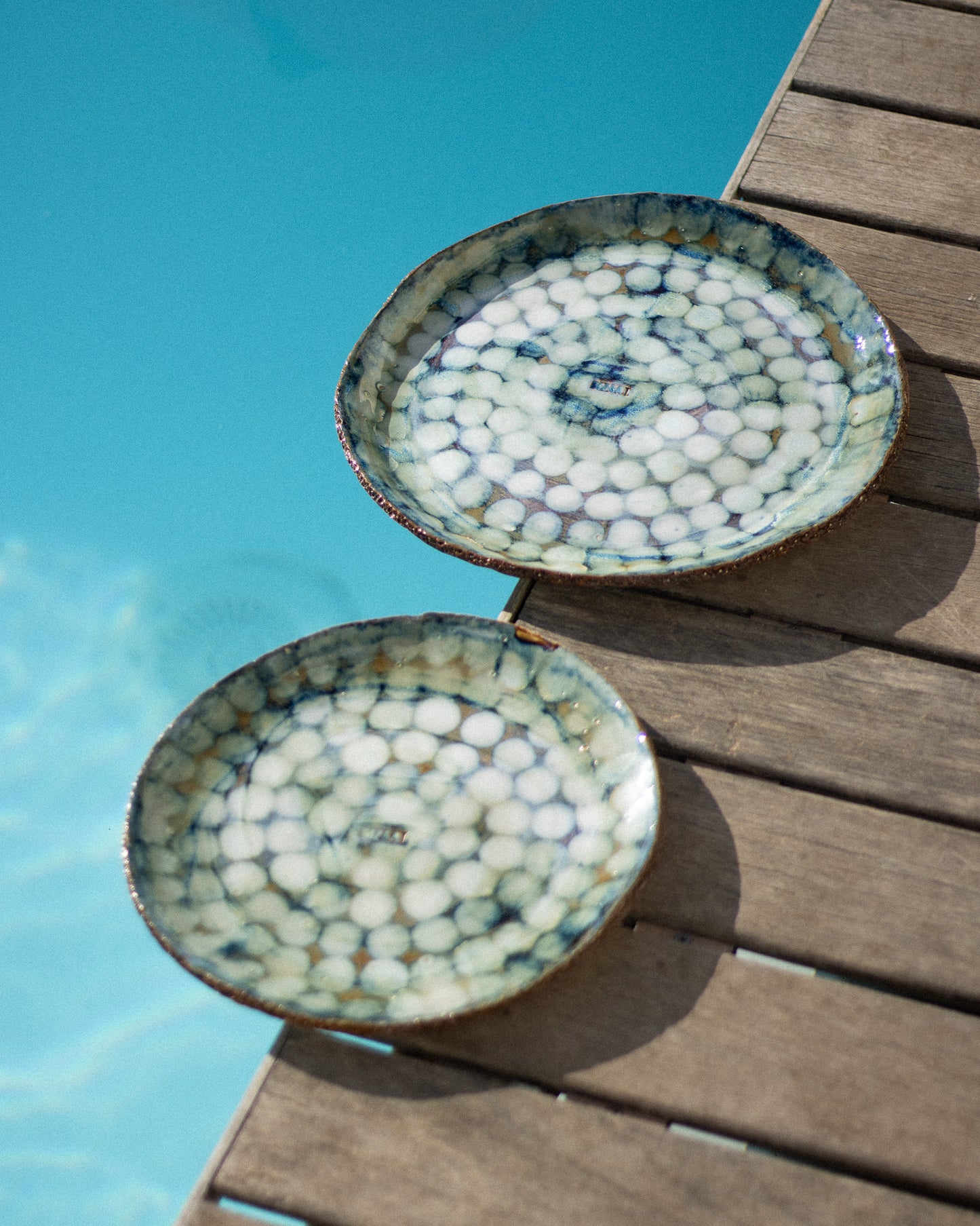 Round Handcrafted Ceramic Platter MOIRÉ