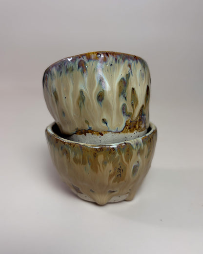 Conjunto 2 Copos Café Expresso Cerâmica Artesanal VANILLA