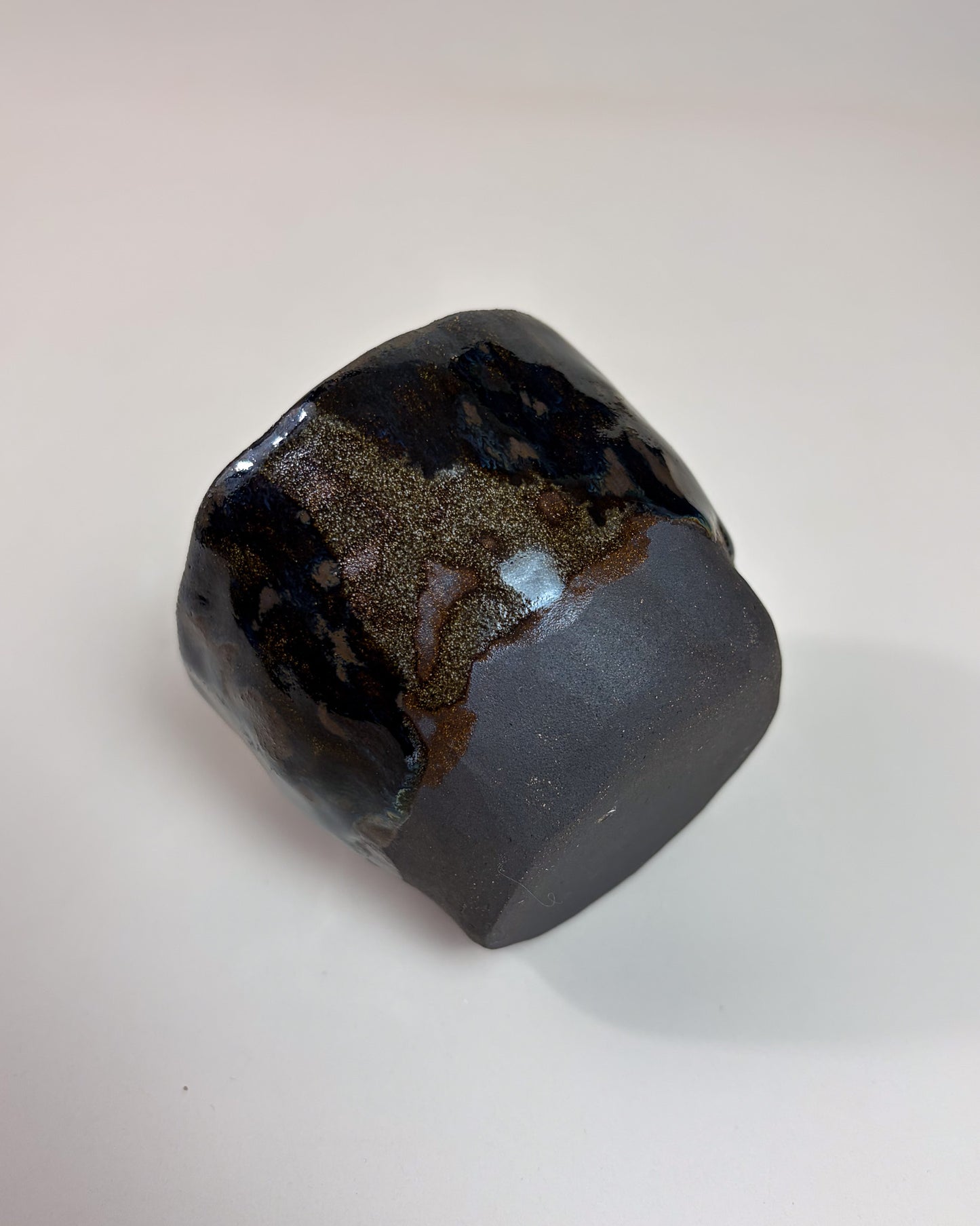 Conjunto Copos Café Expresso Cerâmica Artesanal MARBLE Dark