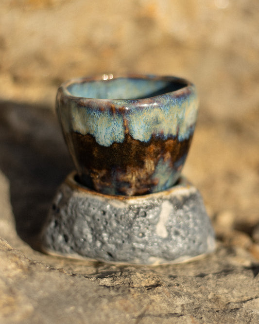 Conjunto 2 Copos Café Cerâmica Artesanal VOLCANO CUP