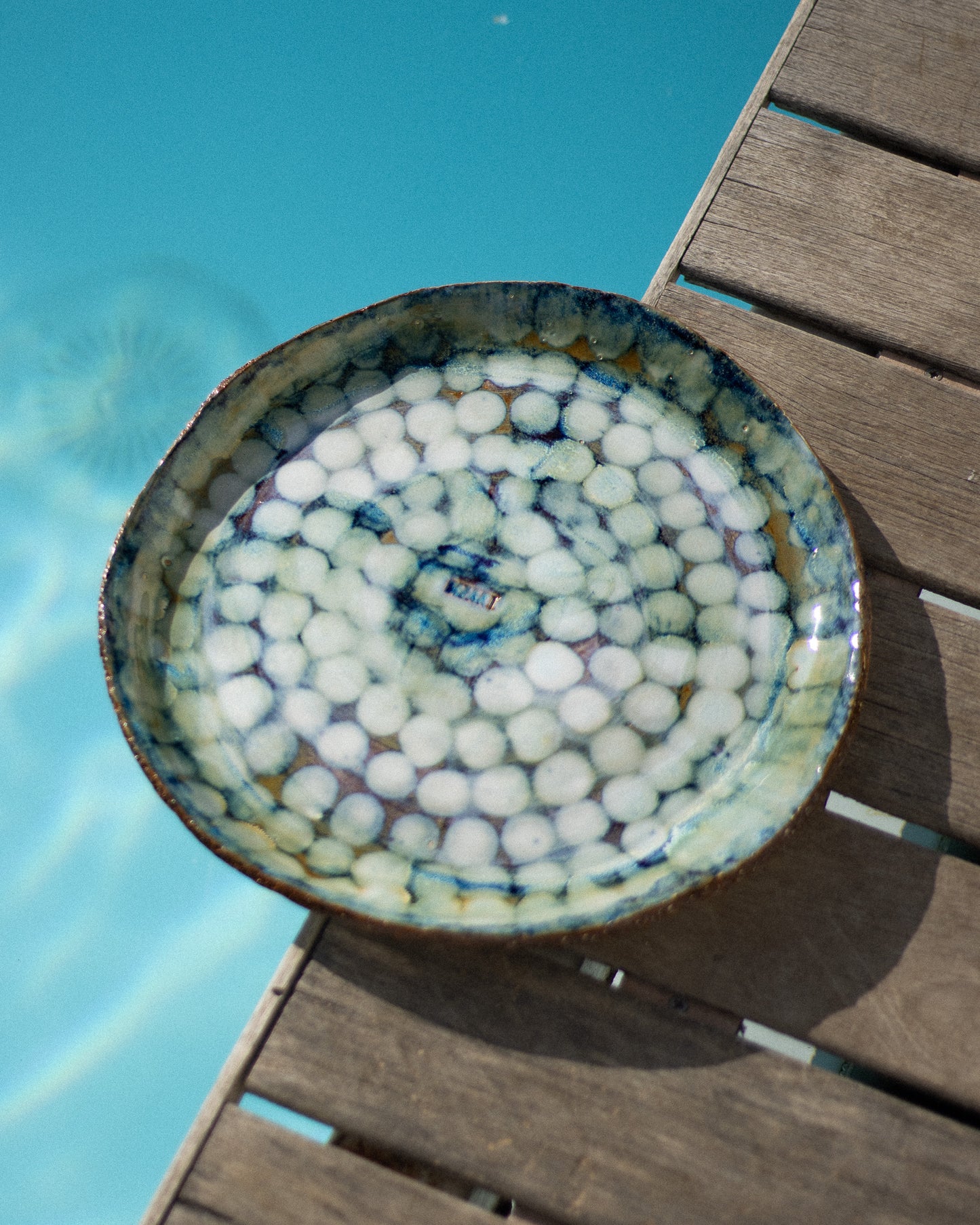 Round Handcrafted Ceramic Platter MOIRÉ