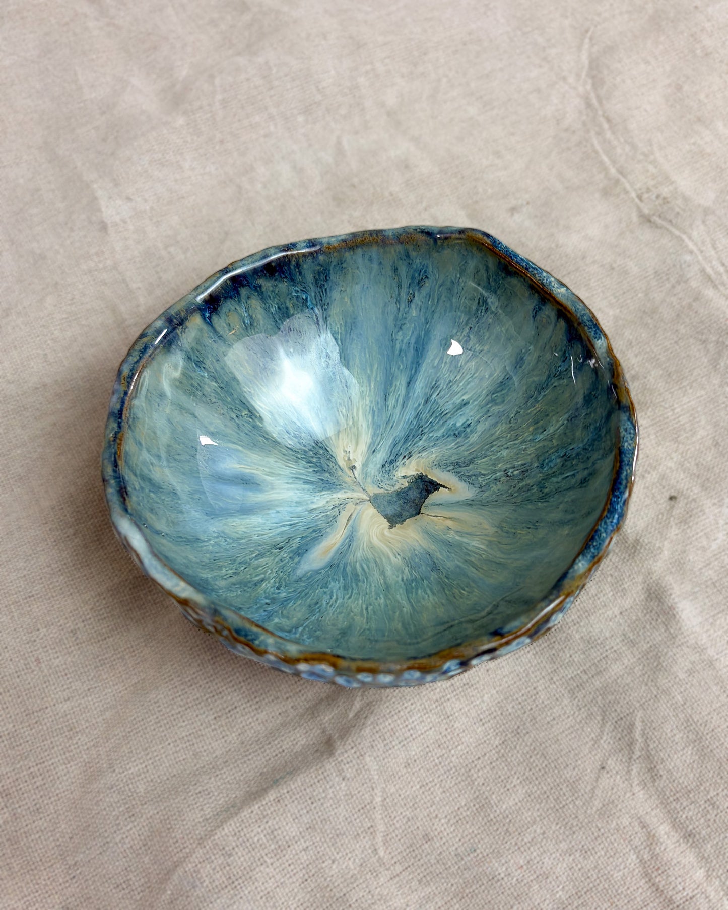 Taça de Sobremesa Cerâmica Artesanal WAVES