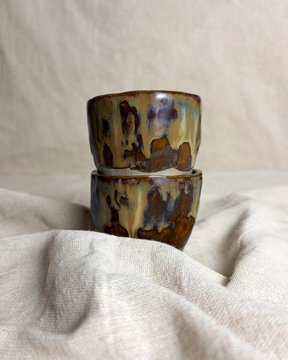 Conjunto Copos Café Cerâmica Artesanal CARAMEL