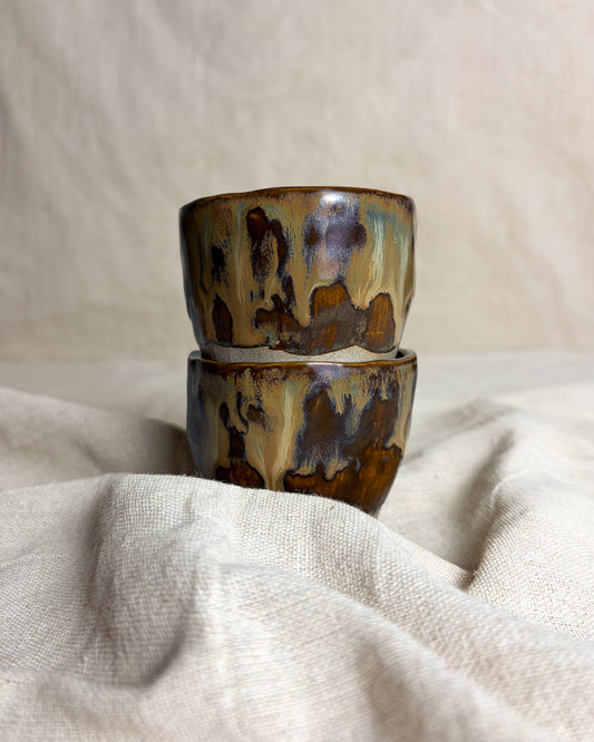 Conjunto Copos Café Cerâmica Artesanal CARAMEL