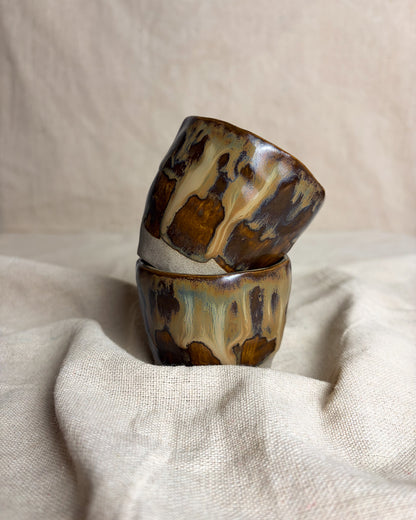 Conjunto Copos Café Cerâmica Artesanal CARAMEL