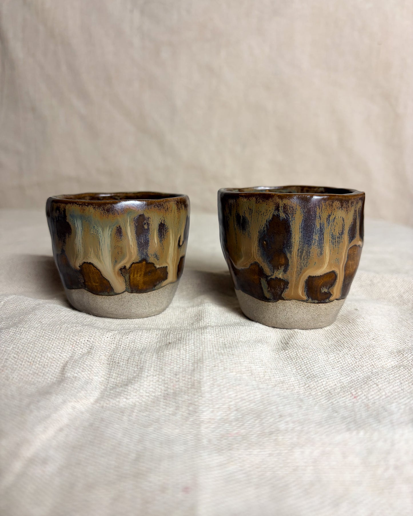 Conjunto Copos Café Cerâmica Artesanal CARAMEL