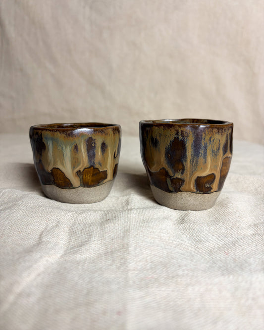 Conjunto Copos Café Cerâmica Artesanal CARAMEL