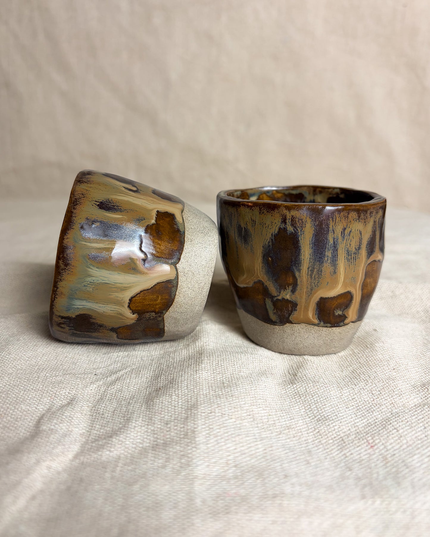 Conjunto Copos Café Cerâmica Artesanal CARAMEL