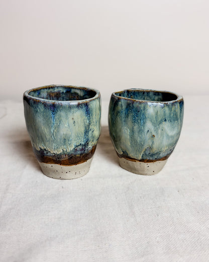 Conjunto Copos Café Expresso Cerâmica Artesanal WAVES