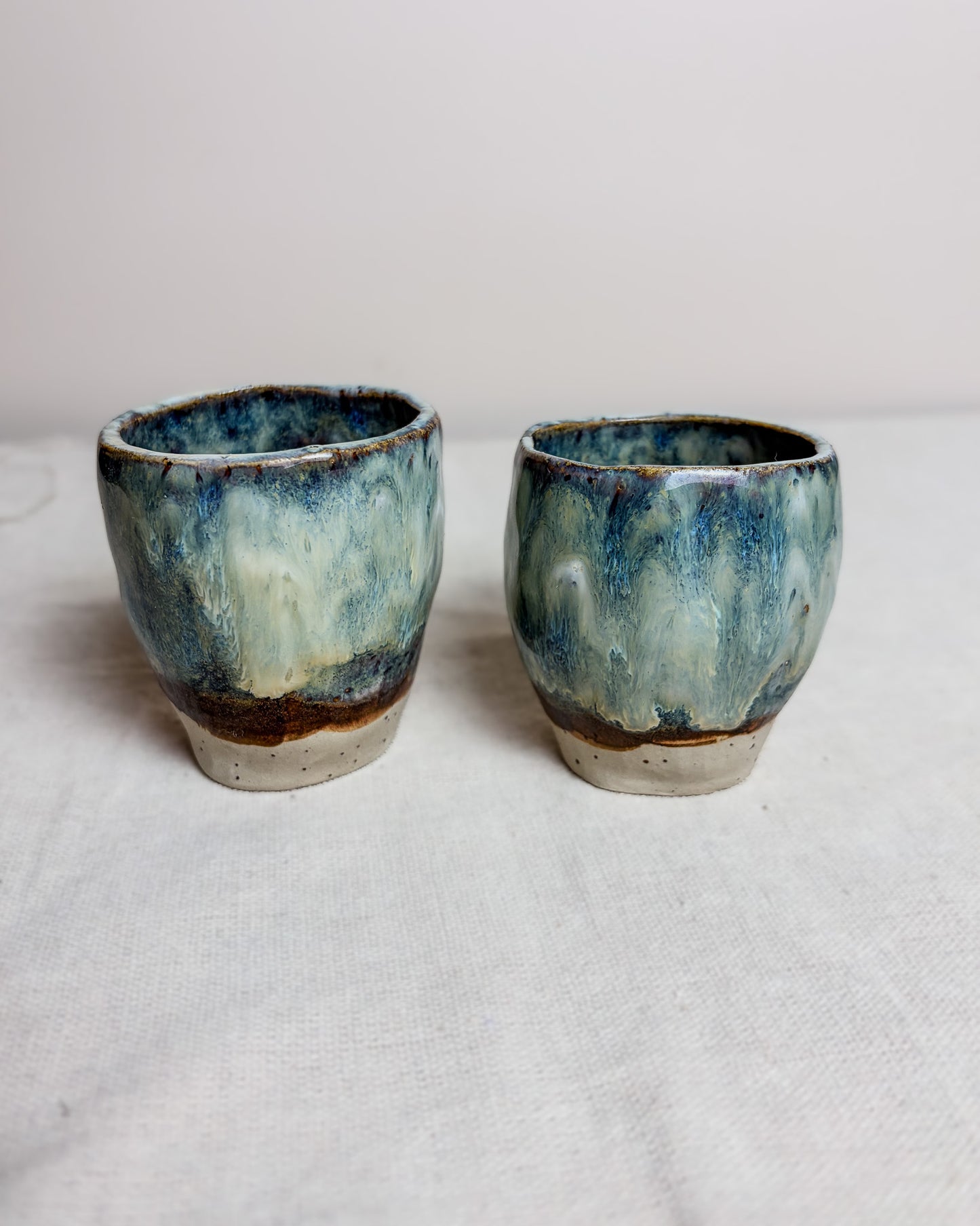 Conjunto Copos Café Expresso Cerâmica Artesanal WAVES