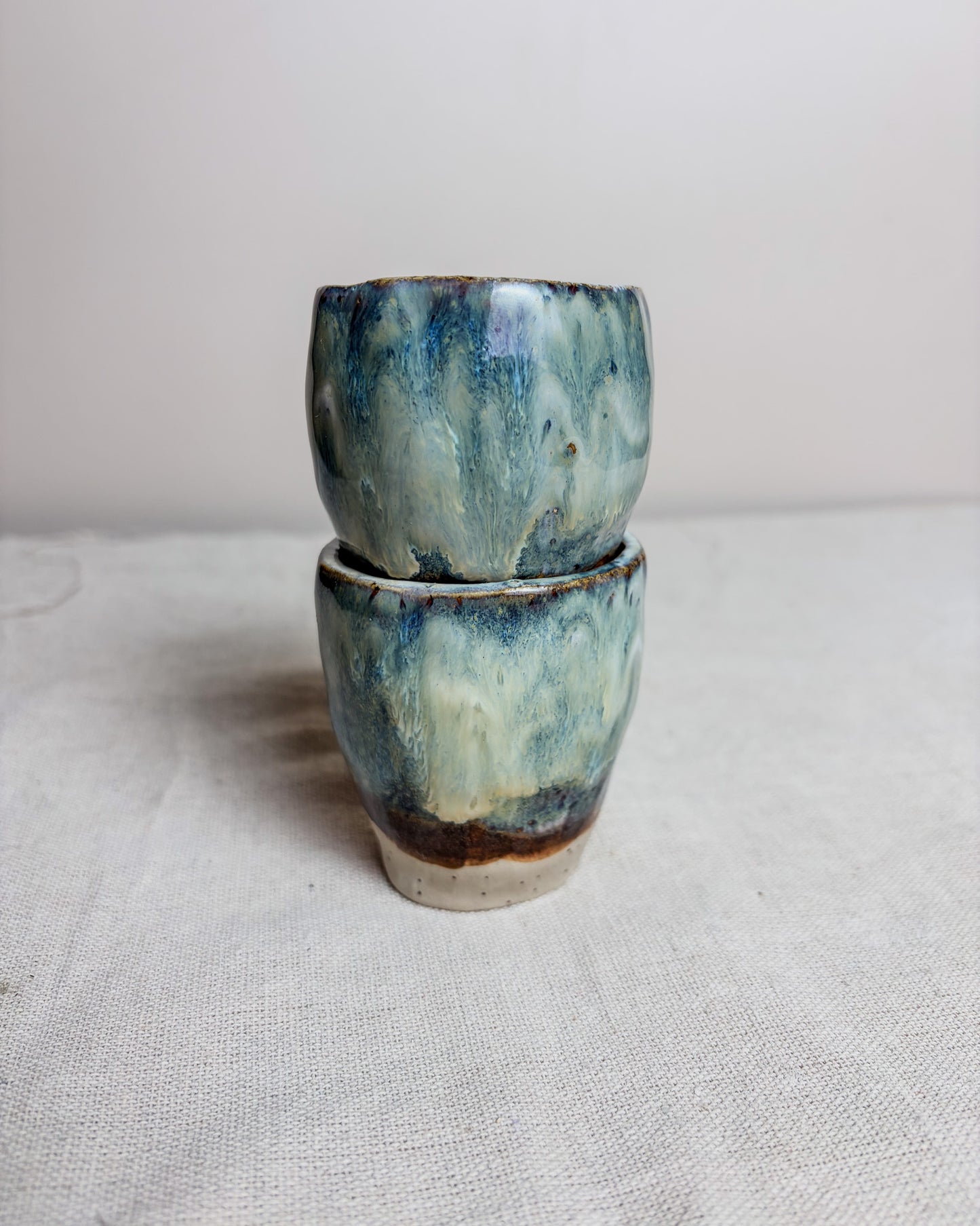 Conjunto Copos Café Expresso Cerâmica Artesanal WAVES