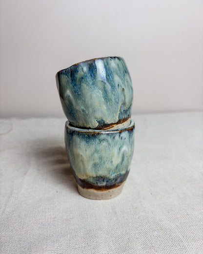 Conjunto Copos Café Expresso Cerâmica Artesanal WAVES
