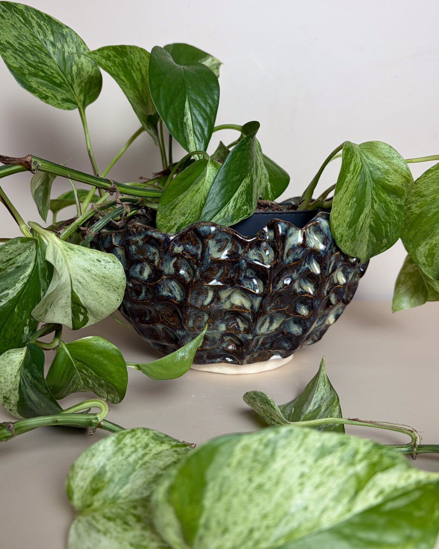 Vaso Suspenso Cerâmica Artesanal LAPA Dark