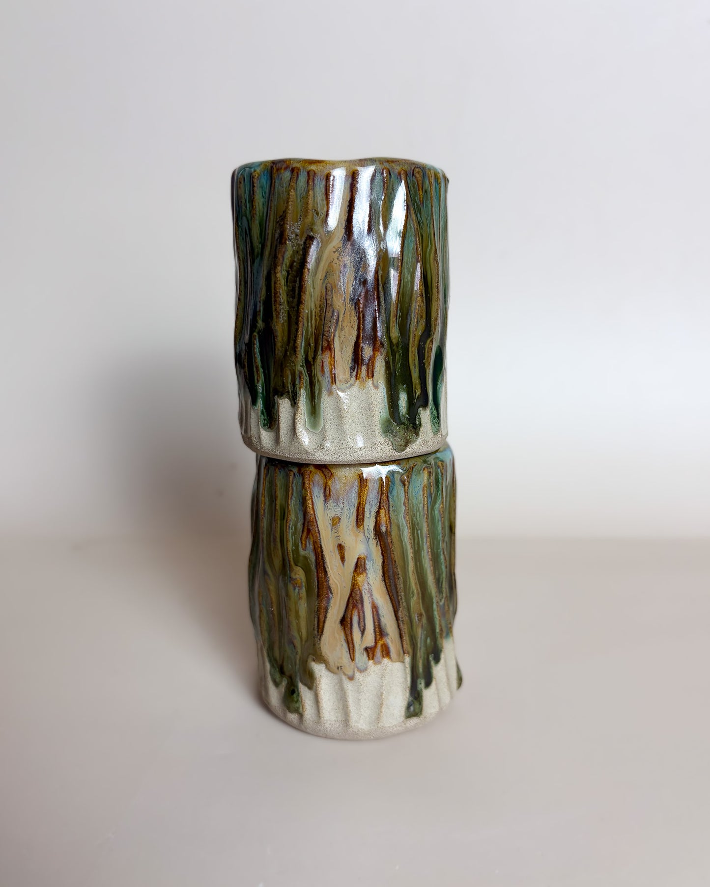 Conjunto Copos Café Texturados Cerâmica Artesanal FOREST