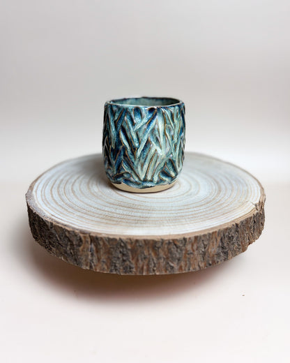 Conjunto 2 Copos Texturados Cerâmica Artesanal WAVES