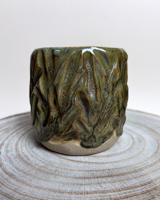 Conjunto 2 Copos Texturados Cerâmica Artesanal MUSGO