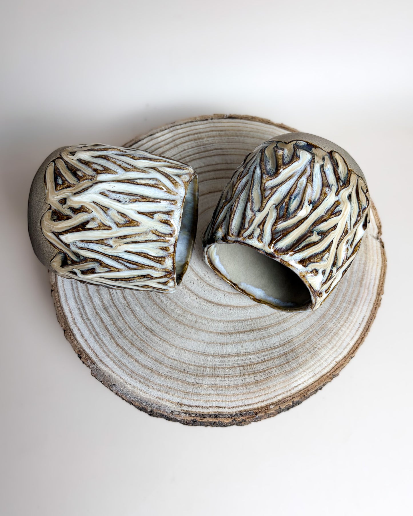 Conjunto 2 Copos Texturados Cerâmica Artesanal VANILLA
