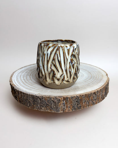Conjunto 2 Copos Texturados Cerâmica Artesanal VANILLA