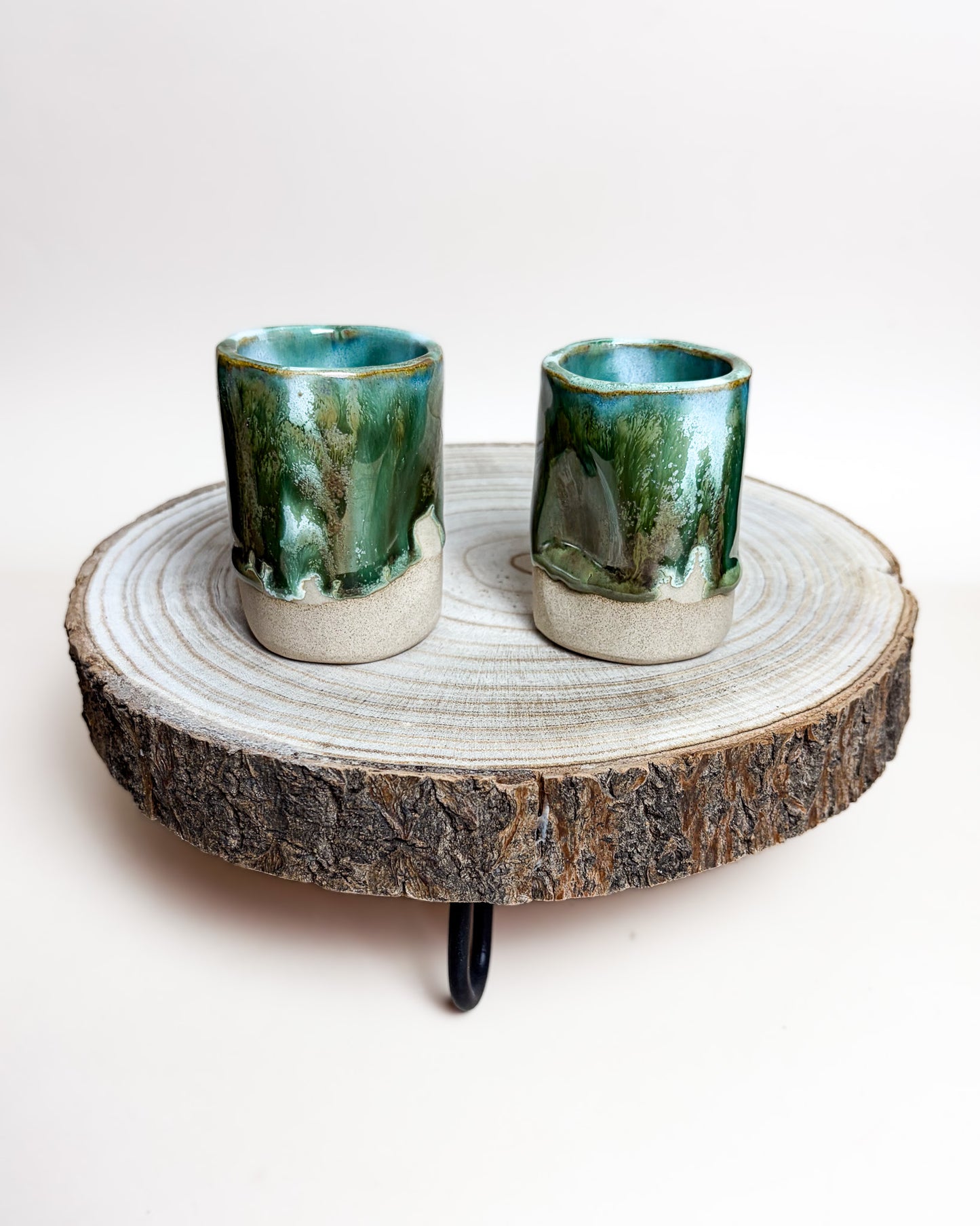 Conjunto 2 Copos Café Cerâmica Artesanal NORTHERN LIGHTS