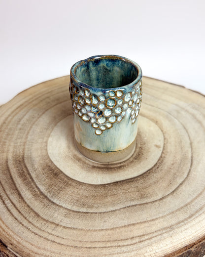 Conjunto 2 Copos Café Texturados Cerâmica Artesanal WAVES
