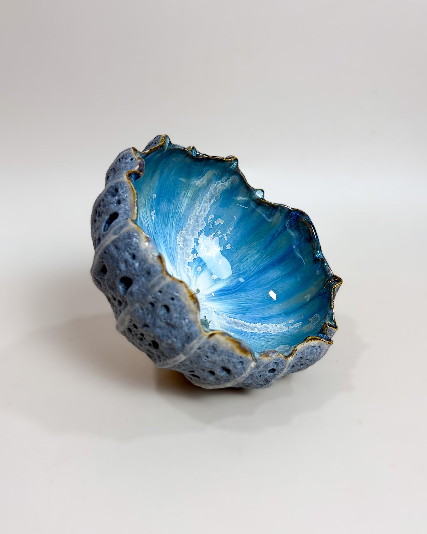 Taça de Sobremesa Cerâmica Artesanal LAPA Ocean Cinza