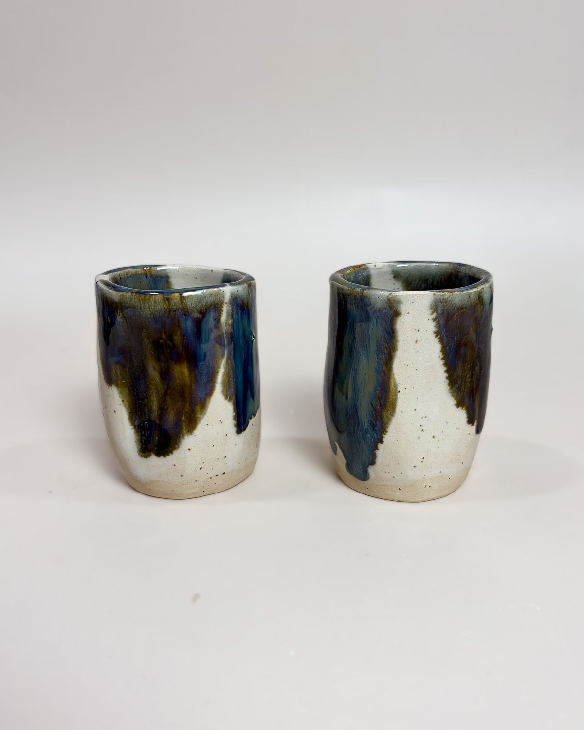 Conjunto 2 Copos Café Cerâmica Artesanal MARBLE Light