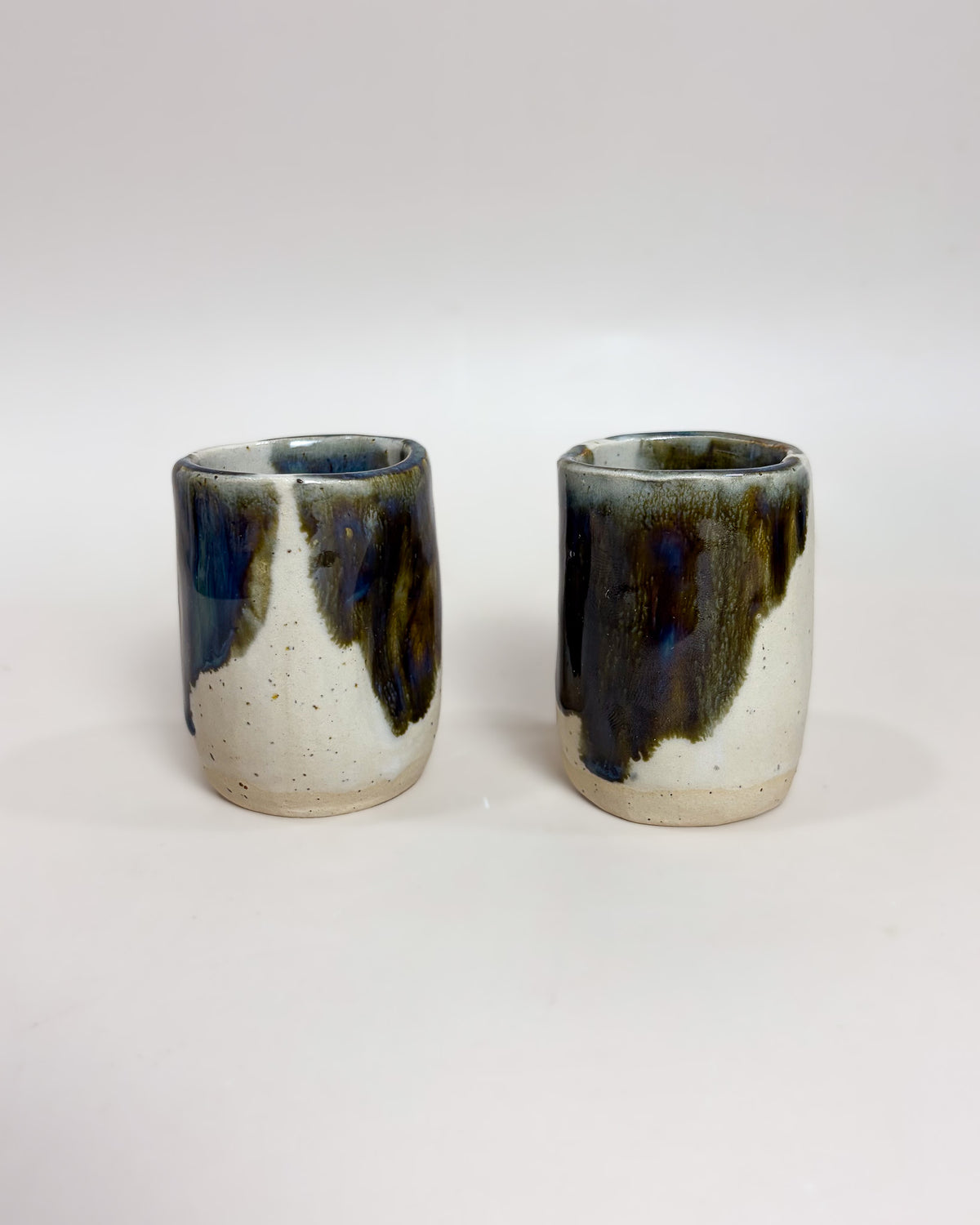 Conjunto 2 Copos Café Cerâmica Artesanal MARBLE Light